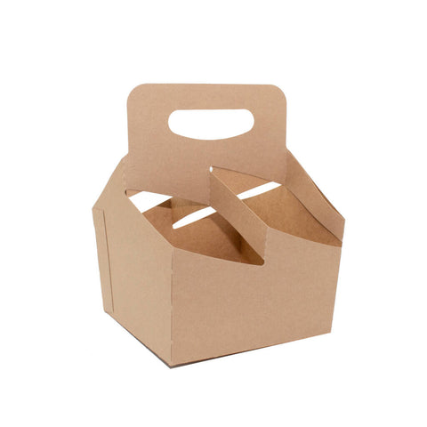 4 Cup Handled 12-24 oz. Drink Carrier – 250/Case - First Image