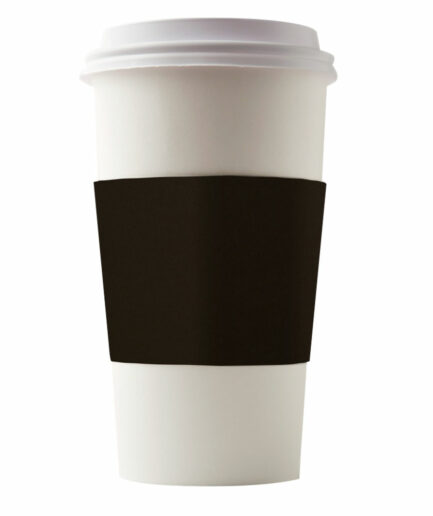 All black paperboard coffee cup sleeve