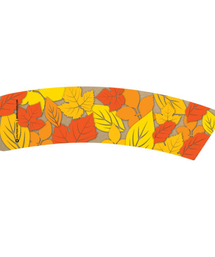 coffee cup sleeve with fall leaves