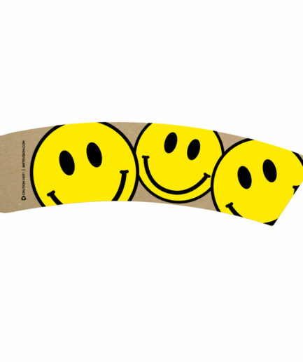 Smiles graphic brown coffee cup sleeves full 2