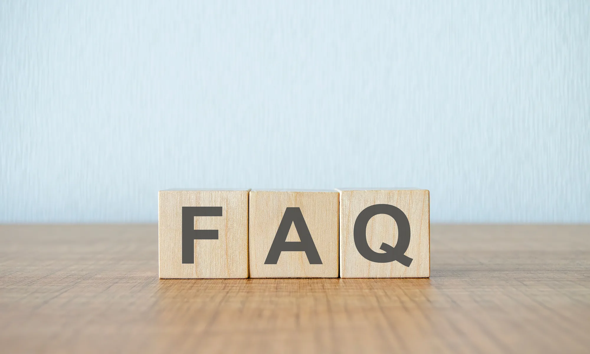 Blocks spelling out "FAQ"
